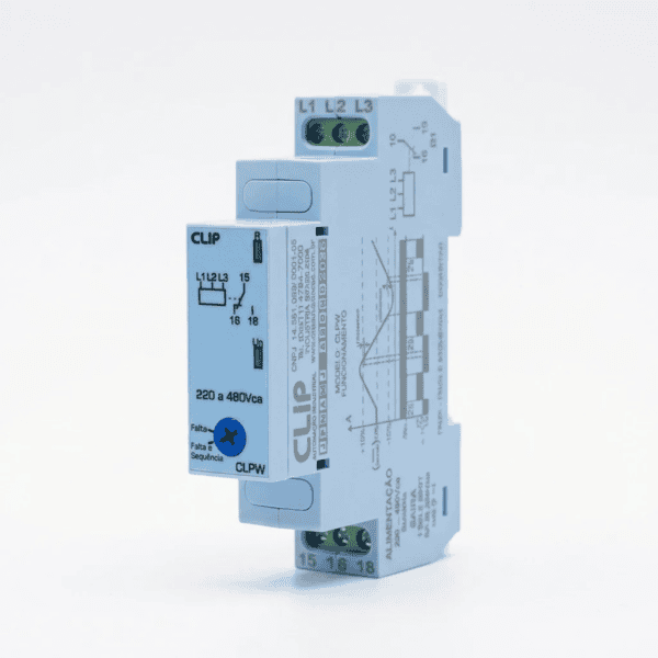 Relé Monitor de Tensão Trifásico Falta e Sequência de Fase 220 a 480Vca CLPW - Clip