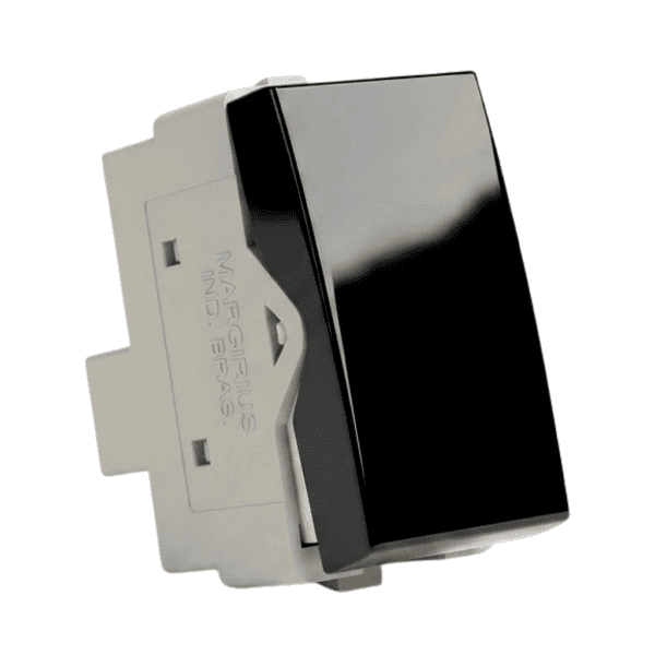 Módulo Interruptor Bipolar Paralelo 10A Preto Ebony – Linha Sleek – MarGirius