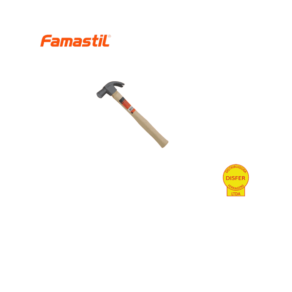 Martelo de Unha 23mm Tamboreado Cabo Madeira - Famastil