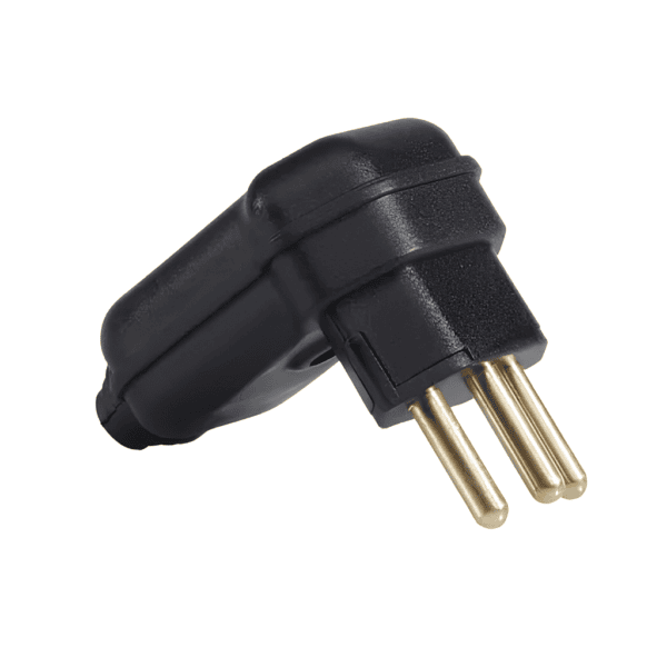 Plugue Macho 2P+T 20A 90° Preto - Margirius
