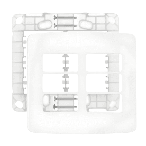 Placa 4x4 + Suporte 6 Postos Horizontais Linha B3 Branca - Margirius
