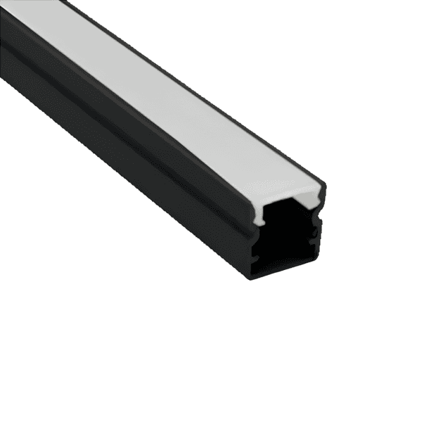 Perfil para Fita LED de Sobrepor Baby 1m Preto 10x10mm - Gaya