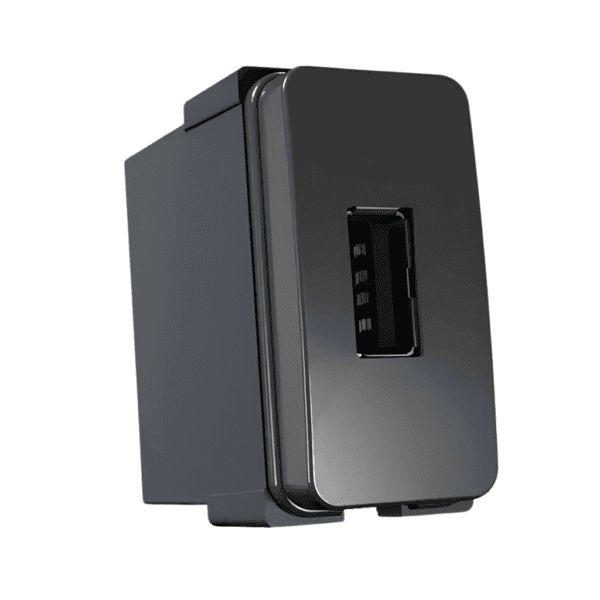 Módulo Tomada USB 2A 10W Bivolt Linha B3 Preto - Margirius