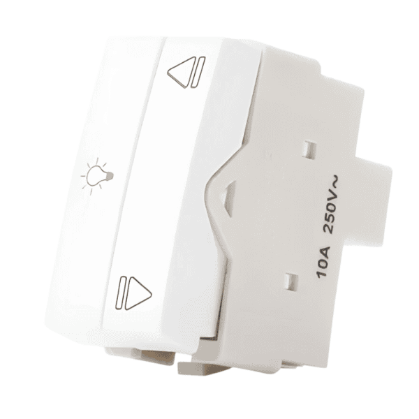 Interruptor Paralelo Duplo Lâmpada + Reversão Branco - Linha Sleek - Margirius