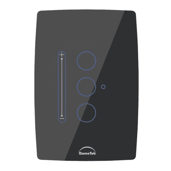 Interruptor Inteligente Dimmer 3 PADs para Lâmpadas Slide Touch Wifi 4x2 Preto - Dometek
