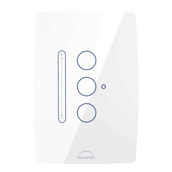 Interruptor Inteligente Dimmer 3 PADs para Lâmpadas Slide Touch Wifi 4x2 Branco- Dometek