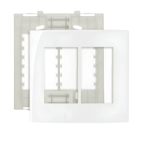 Placa 4x4 + Suporte 6 Postos Horizontais Linha Sleek Branca - Margirius