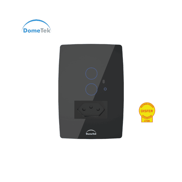 Interruptor Inteligente 2 PADs + 1 Tomada 20A Wifi 4x2 Preto - Dometek