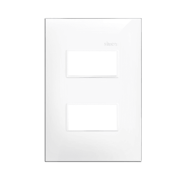 Placa 4x2 2 Postos Separados Branca com Suporte - Linha Simon 30/35