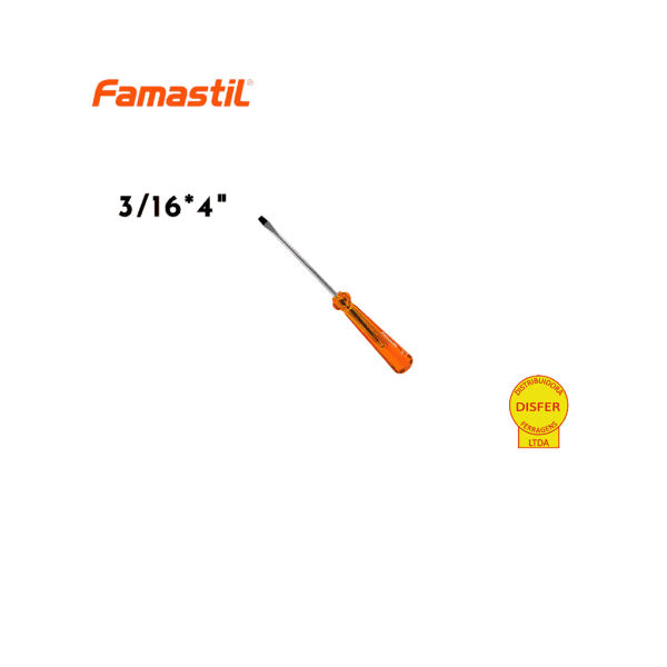 Chave de Fenda Cromo Vanádio Imantada 3/16x4" - 5x100mm - Famastil