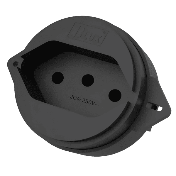 Tomada para Piso 2P+T 20A Preta Sem Placa - Blux