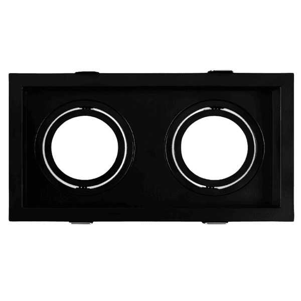 Spot Duplo de Embutir Face Recuada Direcionável MR16 GU10 – Preto - Opus