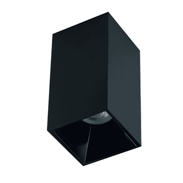 Luminária High End GU10 Quadrada Preta - Bronzearte