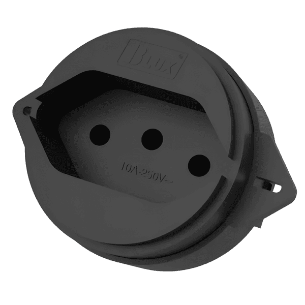 Tomada para Piso 2P+T 10A Preta Sem Placa - Blux