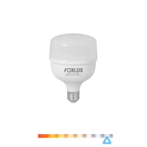 Lâmpada LED Alta Potência Bulbo 40W 6500K 3200lm Bivolt E-27 - Foxlux