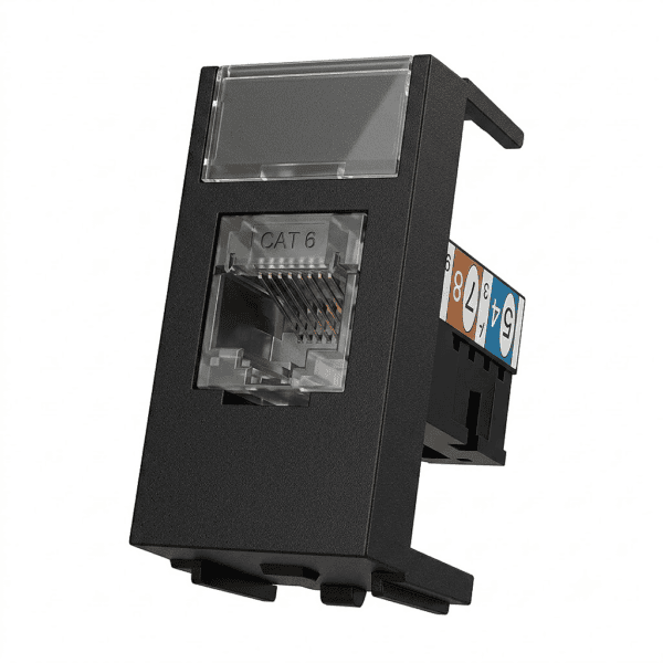 Módulo Tomada de Rede RJ45 CAT.6 Ebony – Linha Clean – MarGirius