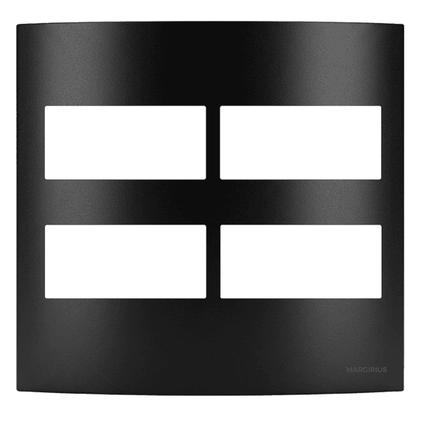 Placa 4x4 2+2 Postos Separados com Suporte Ebony – Linha Clean – MarGirius