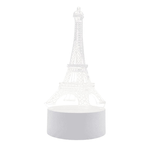 Luminária Abajur LED 3D Torre Eiffel 3 Cores – Embuled