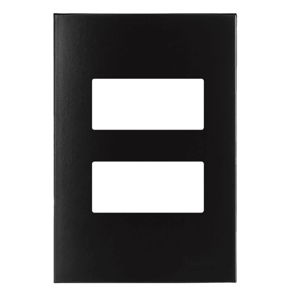 Placa 4x2 2 Postos Separados com Suporte Ebony – Linha Clean – MarGirius