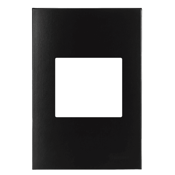 Placa 4x2 2 Postos Juntos com Suporte Ebony – Linha Clean – MarGirius