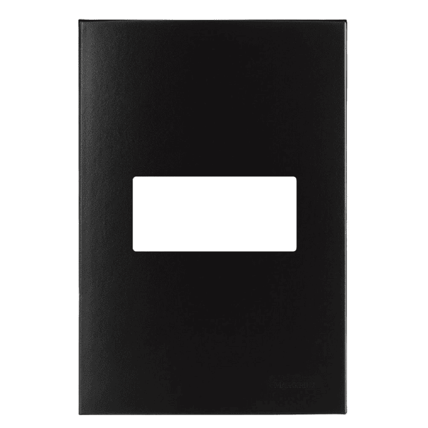 Placa 4x2 1 Posto Horizontal com Suporte Ebony – Linha Clean – MarGirius