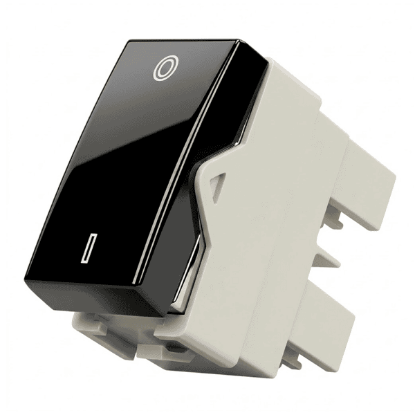 Módulo Interruptor Bipolar Simples 25A Preto Ebony – Linha Sleek – MarGirius