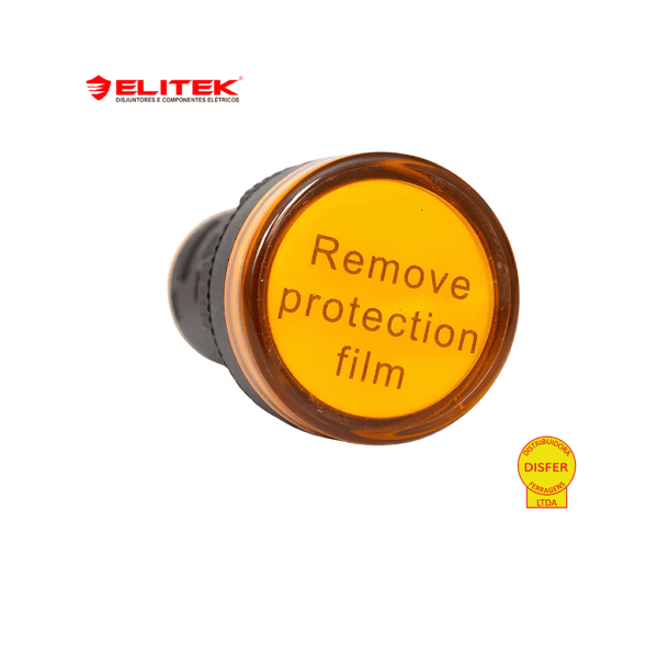 Sinaleiro 22mm com LED 220V Amarelo - Elitek