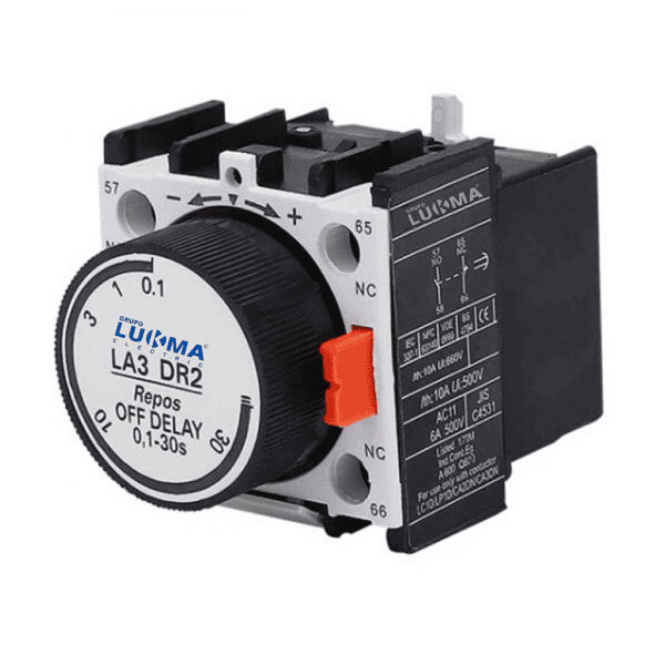 Bloco Auxiliar Temporizado LA3-DR2 – 1NA+1NF – Lukma