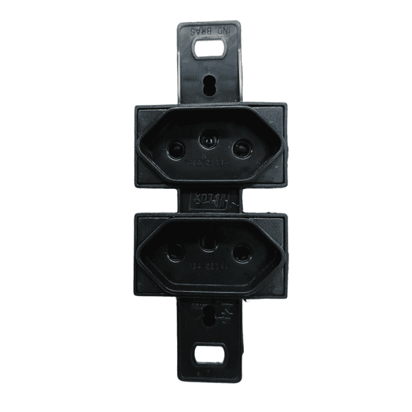 Tomada Dupla 2P+T 10A Preta Sem Placa para Conduletes - Blux