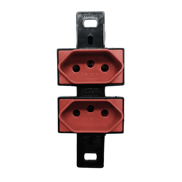 Tomada Dupla 2P+T 20A Vermelha Sem Placa para Conduletes - Blux
