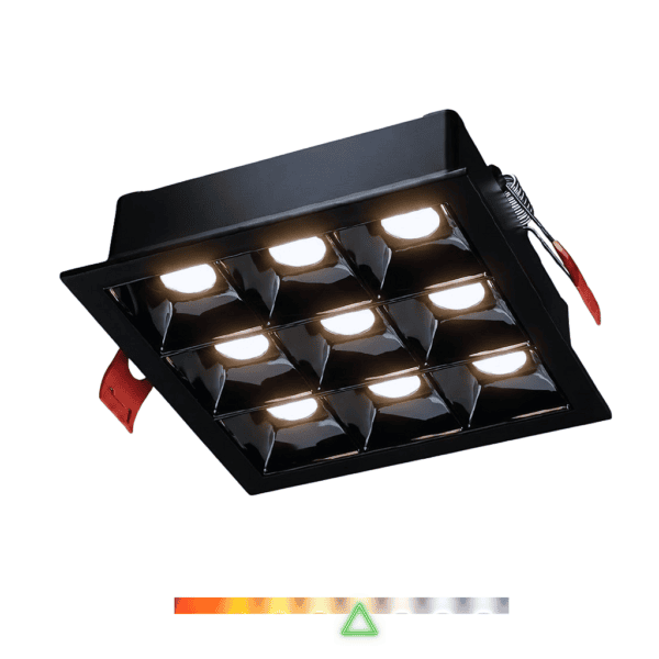 Spot LED Point de Embutir 9 Focos 18W 4000K 1105LM 30° Bivolt Preto – Spotline