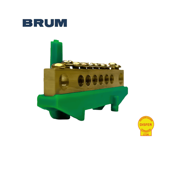 Barramento Terra com Suporte Verde – Brum