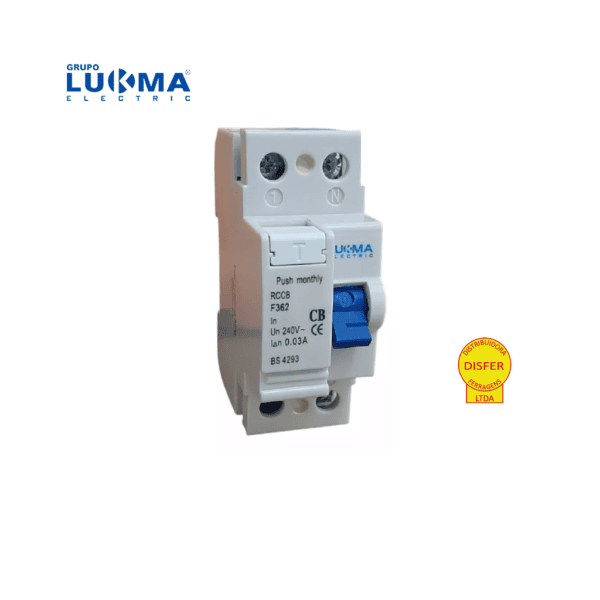 DR - Interruptor Diferencial Residual Bipolar 63A 30mA 6kA - Lukma