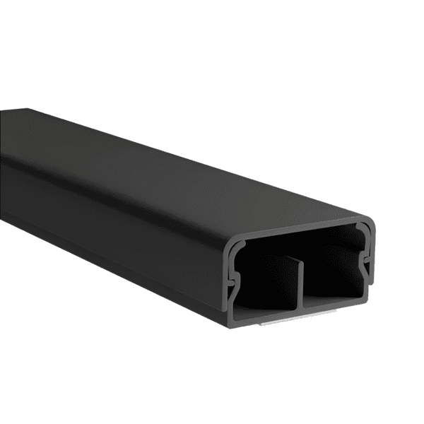 Canaleta Adesiva com Divisória 20x10mm - 2 Metros - Preta – Margirius