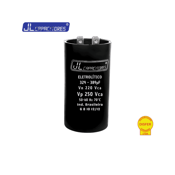 Capacitor Eletrolítico 324-389uF 220V para Motor – JL