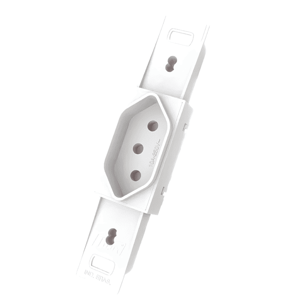 Tomada Hexagonal 2P+T 10A Branca Sem Placa para Conduletes - Blux