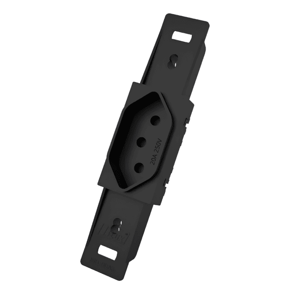 Tomada Hexagonal 2P+T 20A Preta Sem Placa para Conduletes - Blux