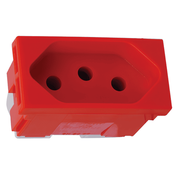 Módulo Tomada 2P+T 20A Vermelho - Blux