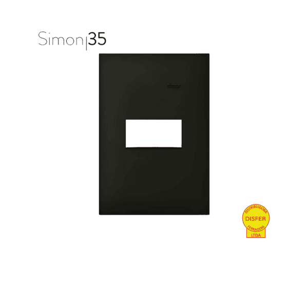Placa 4x2 1 Posto Preto Fosco - Linha Simon 35/30