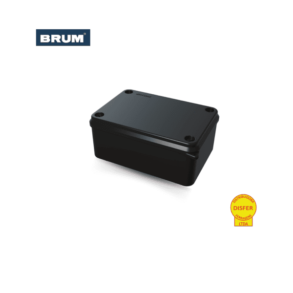 Caixa de Montagem Plástica de Sobrepor BRBO 3 15x11x7cm Preta - Brum