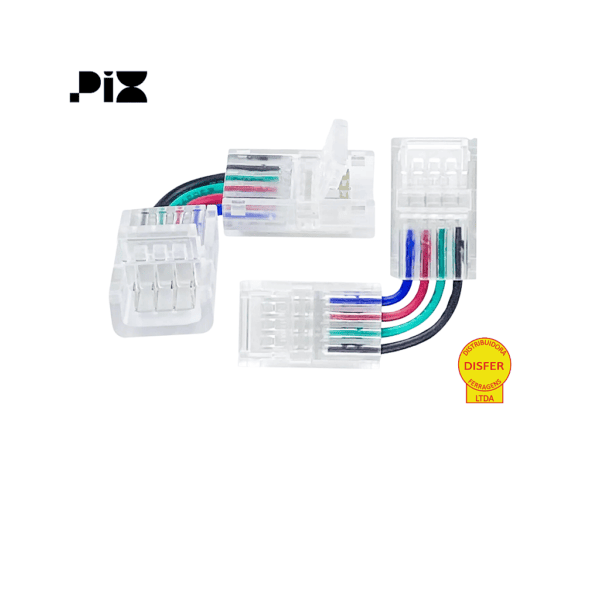 Conector Emenda L 90° para Fita LED RGB - Pix