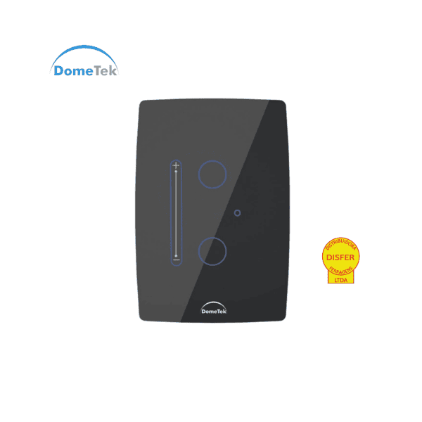 Interruptor Inteligente Dimmer 2 PADs para Fita LED Slide Touch Wifi 4x2 Preto - Dometek
