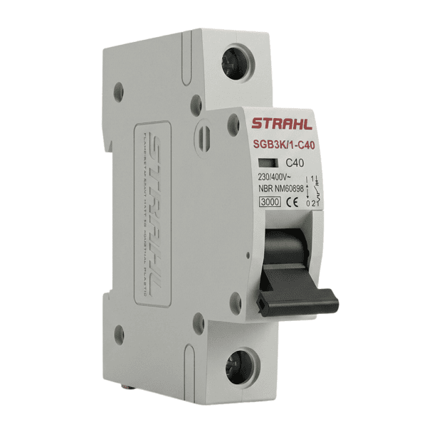 Disjuntor Unipolar DIN 40A Curva C 3kA SGB3K/1-C40 – Strahl
