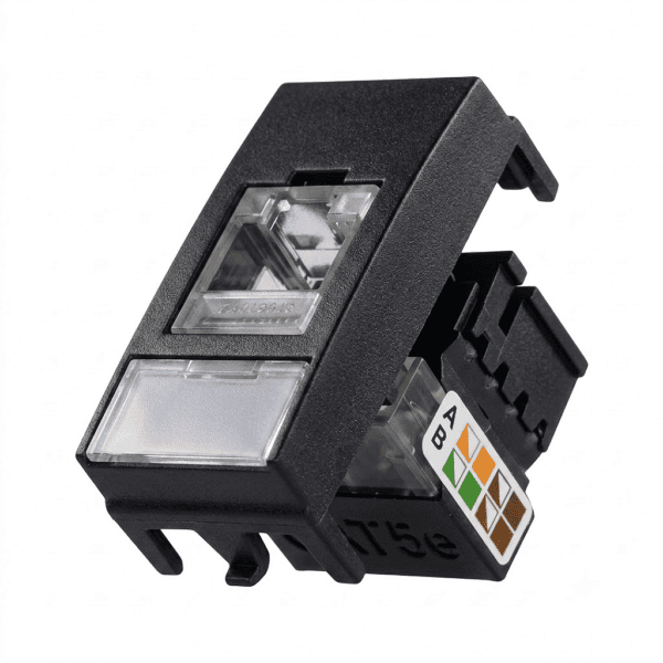 Módulo Tomada de Rede RJ45 CAT.5e Ebony – Linha Clean – MarGirius