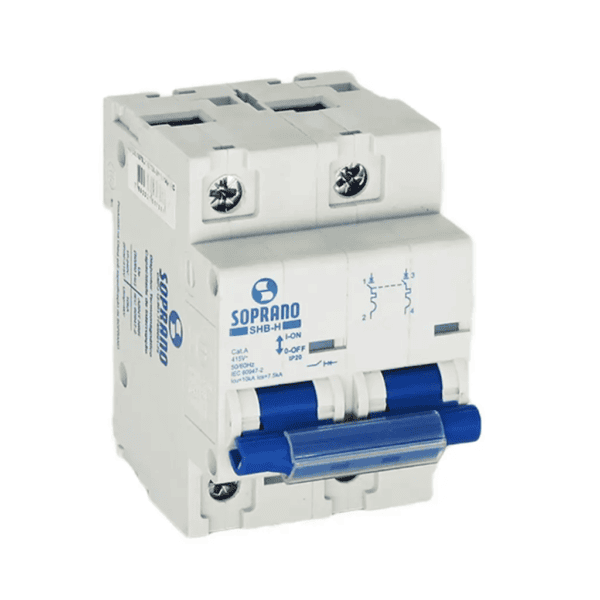 Disjuntor Bipolar 80A SHB-H Curva C – Soprano