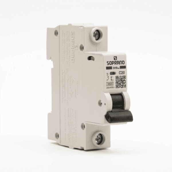 Disjuntor Unipolar 20A Curva C 3kA SHB GIII para Trilho DIN – Soprano
