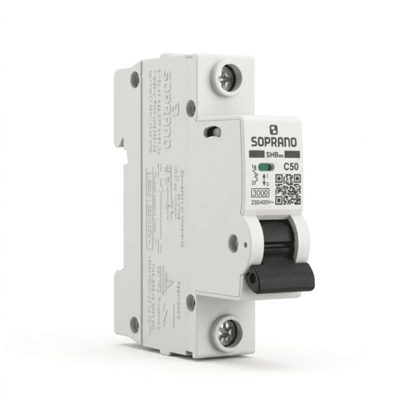 Disjuntor Unipolar 50A Curva C 3kA SHB GIII para Trilho DIN – Soprano