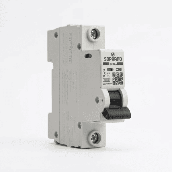 Disjuntor Unipolar 6A Curva C 3kA SHB GIII para Trilho DIN – Soprano
