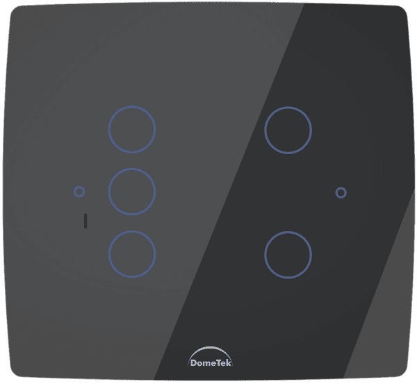 Interruptor Inteligente 5 PADs Wifi 4x4 Preto - Dometek
