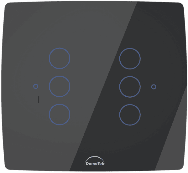 Interruptor Inteligente 6 PADs Wifi 4x4 Preto - Dometek